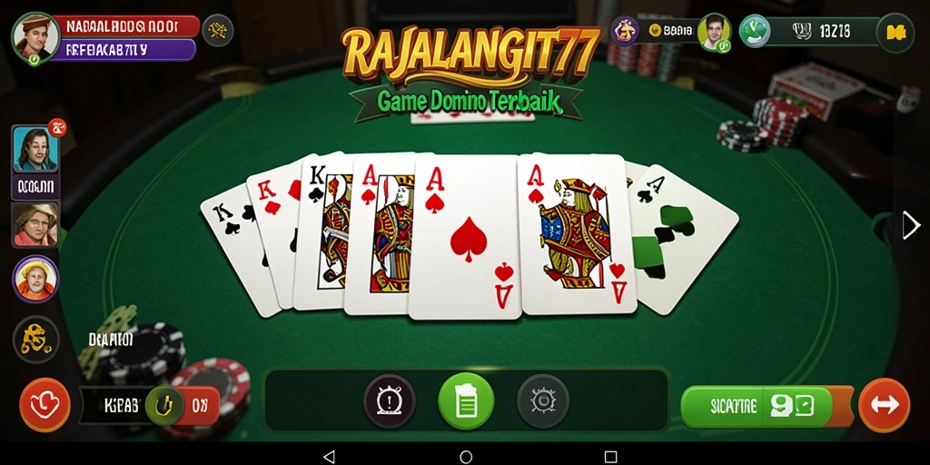 Screenshot gameplay utama RAJALANGIT77 menunjukkan keseruan bermain Domino.